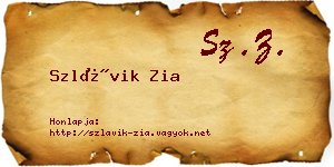 Szlávik Zia névjegykártya
